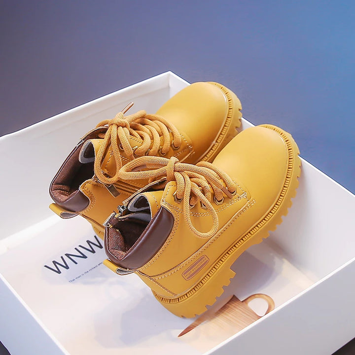 Kids Ankle Boots for Boys Girls 2025 New Autumn Toddler Hiking Boots Breathable Non-slip Korean School Shoes for Rainy Season