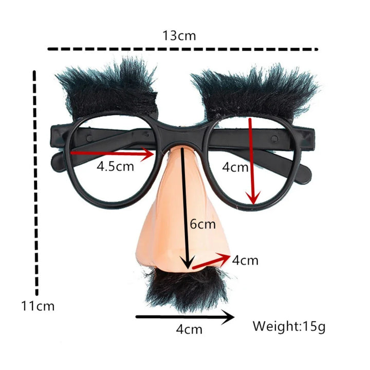 Halloween Novelty Fake Mask Cute Black Big Nose Funny Glasses Mustache Eyebrow For Halloween Party Decor Tricky Costume Props