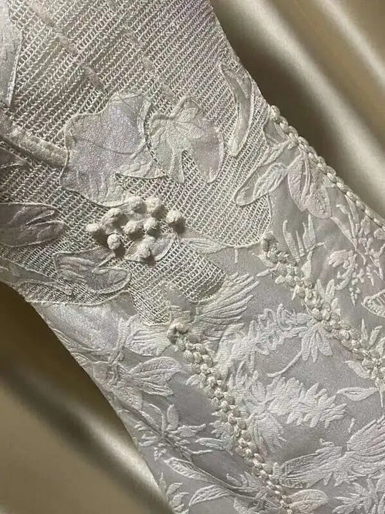 Elegant Long Dress Fairy Style Embroidered Flower Waist O Neck Short Sleeve Fashion Women Dress