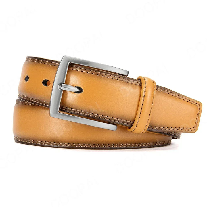 Men Belts High Quality Leather LONG Large Pin Buckle Metal Automatic Buckle Male Belts Strap Male