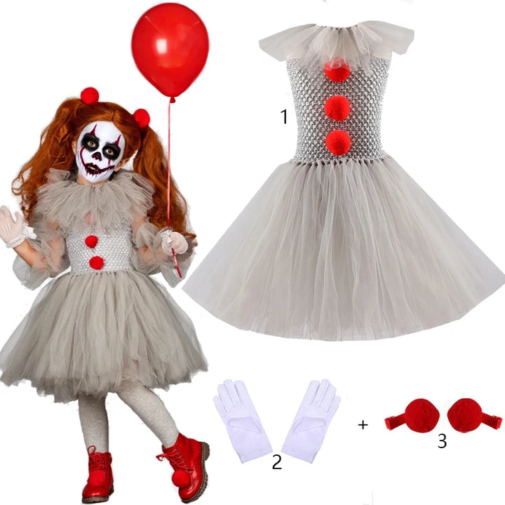 2-12Y Halloween Costumes Girl Tutu Carnival Party Cosplay Dresses Costume Party Dress Up Clothes Children's Holiday Gifts