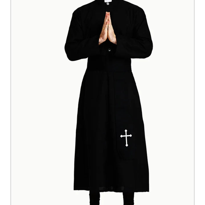 Halloween Men Priest Cosplay Costumes For Women Clothes Carnival  Nun Long Robes Religious Catholic Church Clothing Missionary
