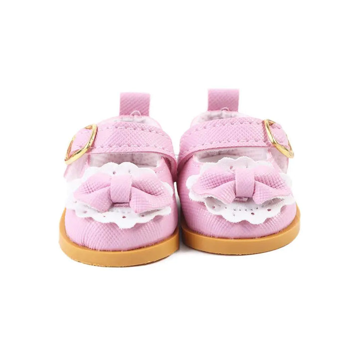 Kids Toy DIY Doll 14 Inches Cotton Doll 5.5cm Handmade Boots Mini Bow Shoes Doll Casual Shoes Doll Leather Shoes Doll Shoes