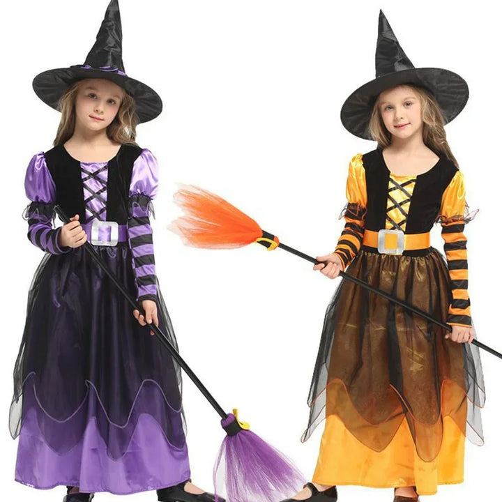 💜🎃 A Spell of Style! 🪄
Charming purple witch dress with mesh long sleeves, matching hat & broom — perfect for Halloween parties, school carnivals, or magical dress-up! ✨
🛒 Shop now!