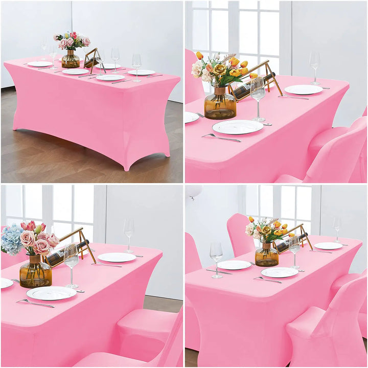 1Pc Spandex Table Cover for 6FT/4FT Table Universal Fitted Stretch Tablecloth for Party, Banquet, Wedding and Events