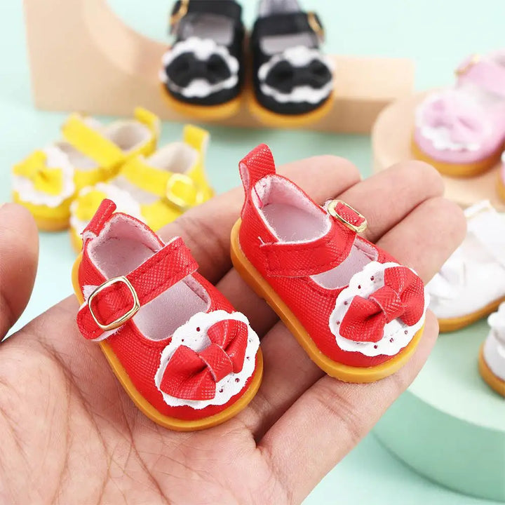 Kids Toy DIY Doll 14 Inches Cotton Doll 5.5cm Handmade Boots Mini Bow Shoes Doll Casual Shoes Doll Leather Shoes Doll Shoes