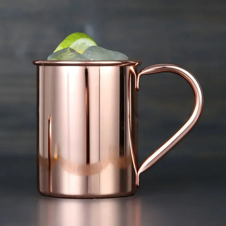 Moscow Mule Mug Pure Copper Solid Smooth without Inside Liner for Cocktail Coffee Beer Milk Water Cup Home Bar Drinkware