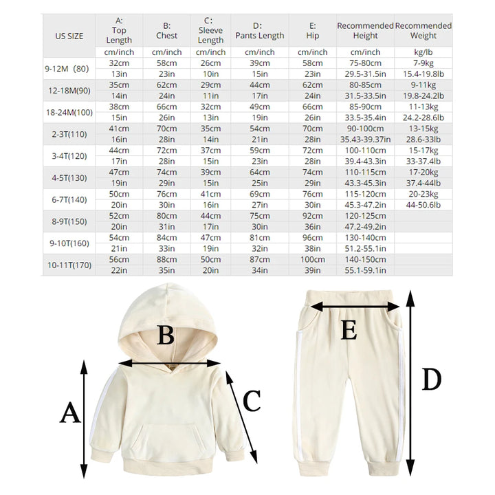 2025 Toddler Kids Hoodies Sweatshirt Set Solid Velvet Spring Autumn Baby Boy Girl Tracksuit Clothes For Children Sports Outfits