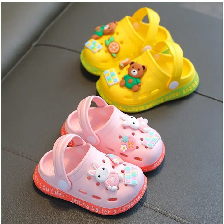 kids baby Girls Summer Sandals: Soft Sole Toddler children Indoor Slippers Cartoon Boys Breathable Hollow Shoes