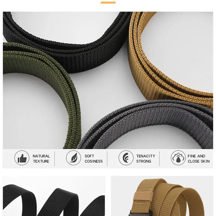 New Quick Release Pluggable Buckle Sports Belt Breathable Men Belts For Men Pants Belt