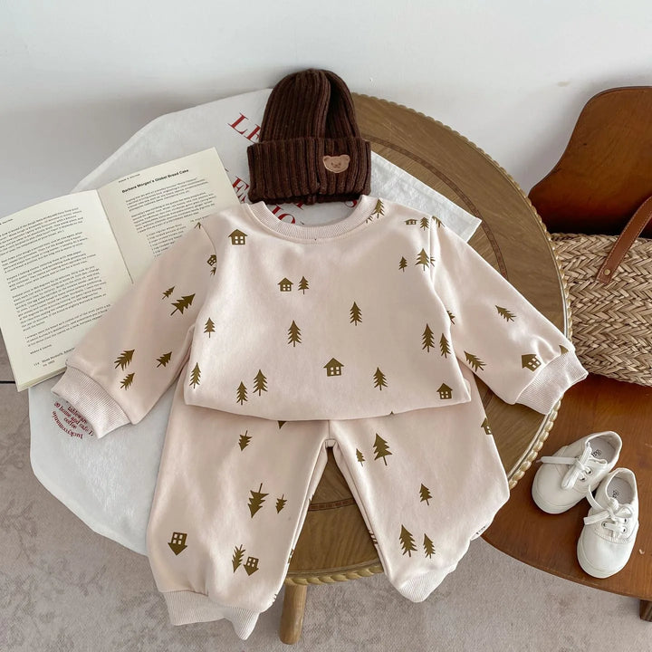 Newborn Baby Boy Girl Clothing Sets Spring Clothes 2PCS Outfits Long Sleeve Hoodie Top Sweatshirt+Elastic Pants Baby Items