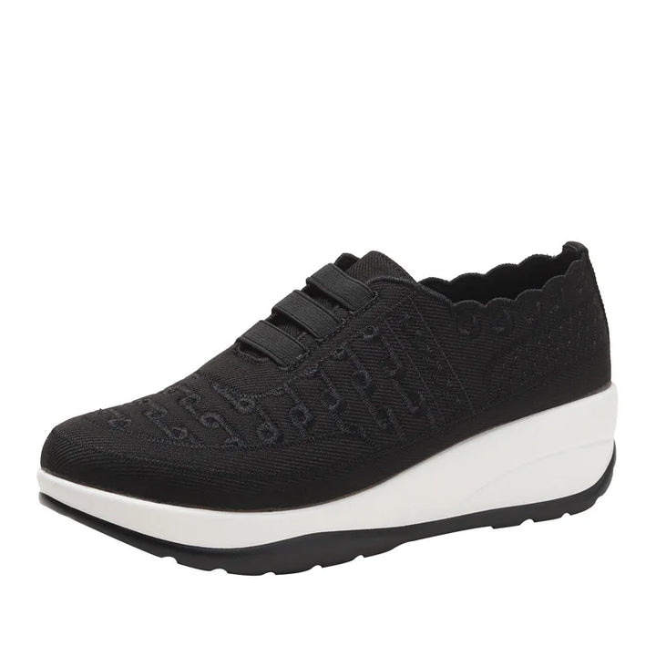Women's Swing Sneakers Platform Wedge Slip on Casual Sports Shoes for Woman Breathable Slimming Fitness Rocking Shoes Thick Sole