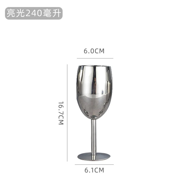 Stainless Steel Wine Glass Goblet Drinking Cup Champagne Glass Party Home Bar Supply