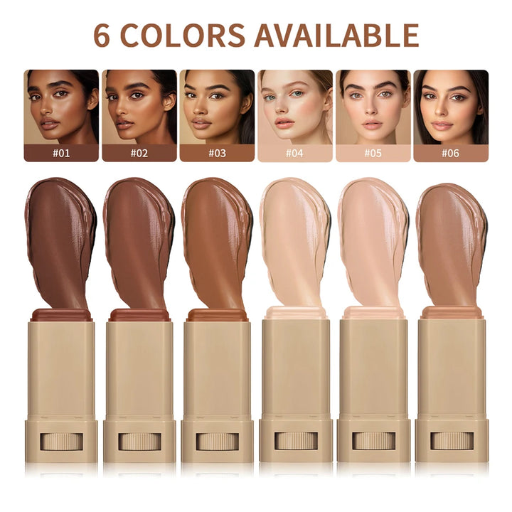 Stick Foundation Balm Serum Boosted Skin Tint Foundation Stick Smooth Plumper Hight Coverage Travel Bronze Foundation Stick Make
