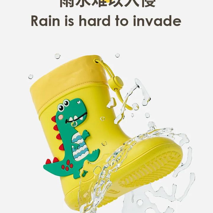 Kids Girl Boy Rain Boots Waterproof Toddler Rainboots Children's Shoes Rubber Boots Kids Baby Cartoon Dinosaur Water Shoes Boots