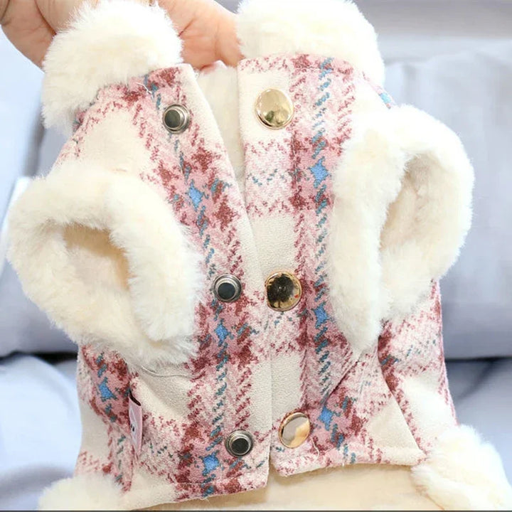 Fur Collar Dogs Coat Winter Warm Dog Jacket Pet Clothes for Small Medium Dogs Traction Dog Jacket Coat Teddy Bichon Pet Clothes