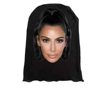 Cosplay Headwear Hip Hop Fashion Hood Hat Headgear New 3D Printed Kanye Mask Elastic Mesh Halloween Decor Full Face Mask Unisex