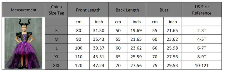 Halloween Children Costume Tulle Dress Girls Cosplay Vestidos Party Evil Queen Mesh Princess Dress Kids Crow Wand