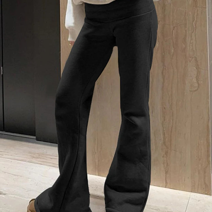 IAMSURE Casual Sexy Basic Solid Flare Pants Y2K Slim Low-Waisted Boot Cut Pants Women 2023 Autumn Spring Fashion Streetwear Lady