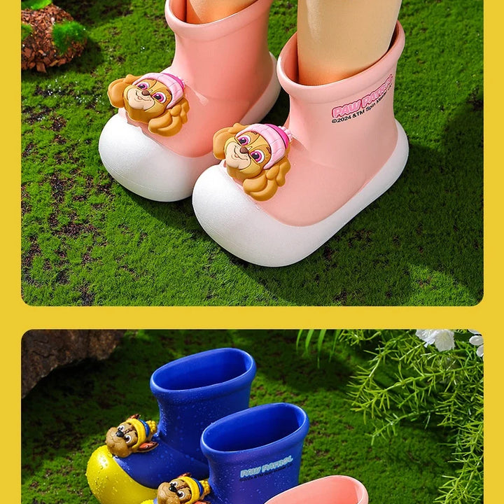 Paw Patrol Kids' Rain Boots For Boys Girls Toddler Lightweight Anti Slip Baby Water Shoes Kindergarten Cute Waterproof Footwear