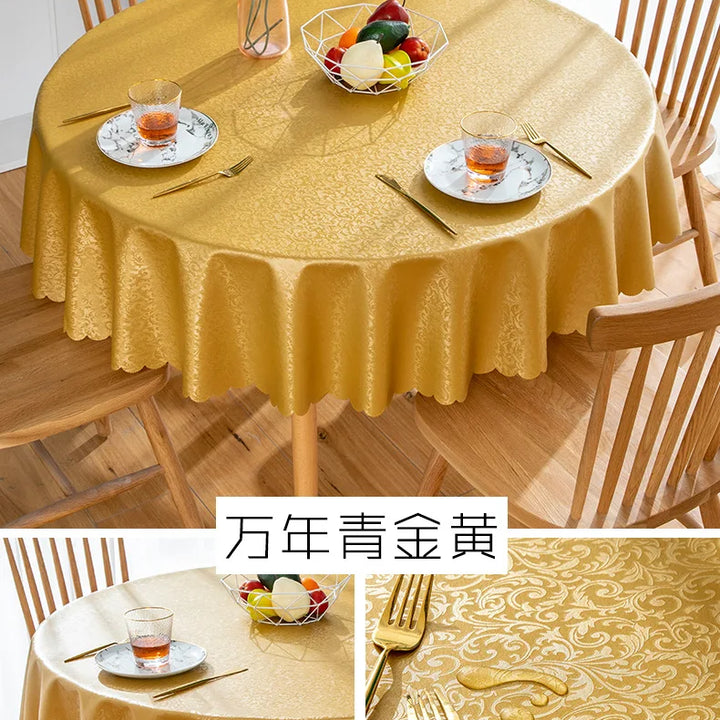 Waterproof  Round Table Cloth Pastoral PVC Plastic Kitchen Tablecloth Oilproof Antifouling Cover Dining Table Cloth Decorate