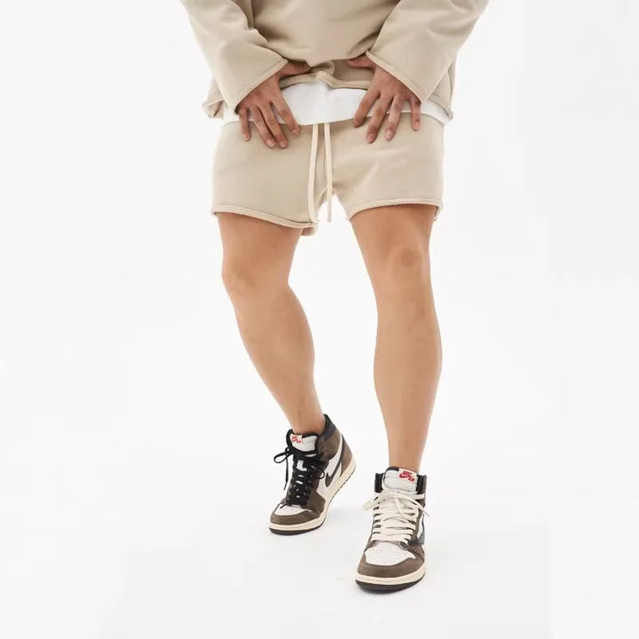 Men Shorts Casual Short Pants Ripped Cotton Gym Shorts Men Jogger Workout