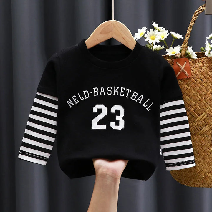 Spring and Autumn Children's T-Shirt Boys Girls Long-Sleeved Tops 0-5 Years Old Cartoon Bottoming Shirt Baby Children's Clothing