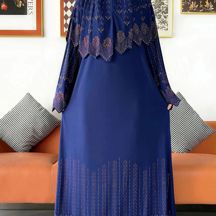Two Piece Set Hijab Prayer Clothes Muslim Abaya Set Women Prayer Garment Dress Hijab Long Khimar Long Dress Sets Islamic Ramadan