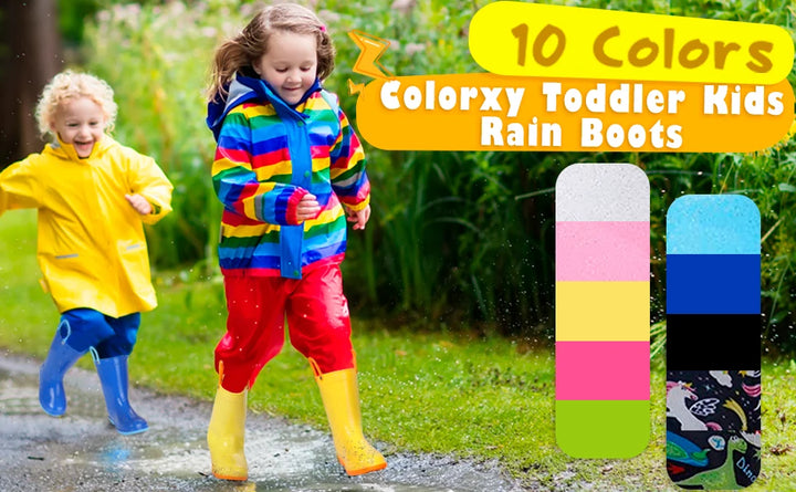 Kidmi Children Rain Boots Girls And Boys Outdoor Non-slip Rubber Rain Shoes Cute Easy Clean Kids Waterproof Boots With Handles