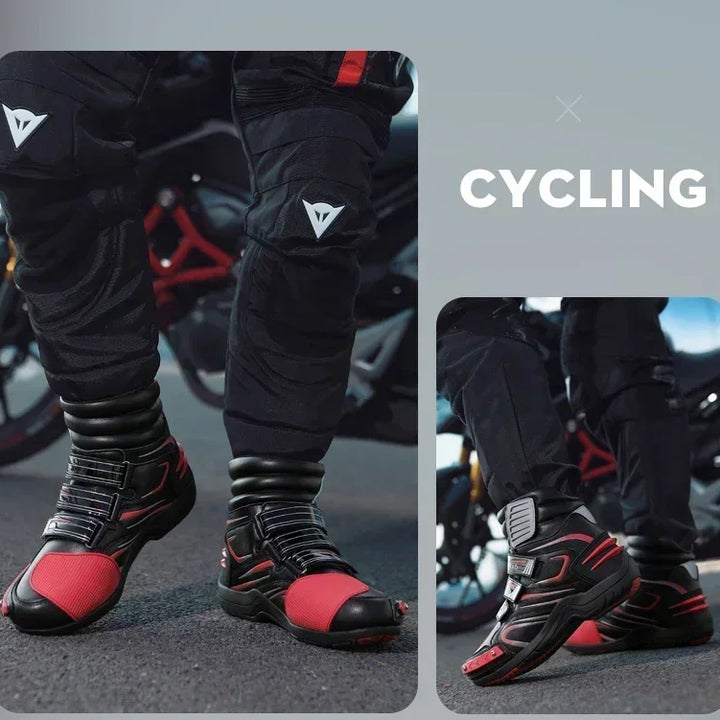 Boots Motorbike Racing Ankle Men Leather Motos Breathable Anti Slip Wear-resistant Riders Length Shoes 2025 New Motorcycle Boots