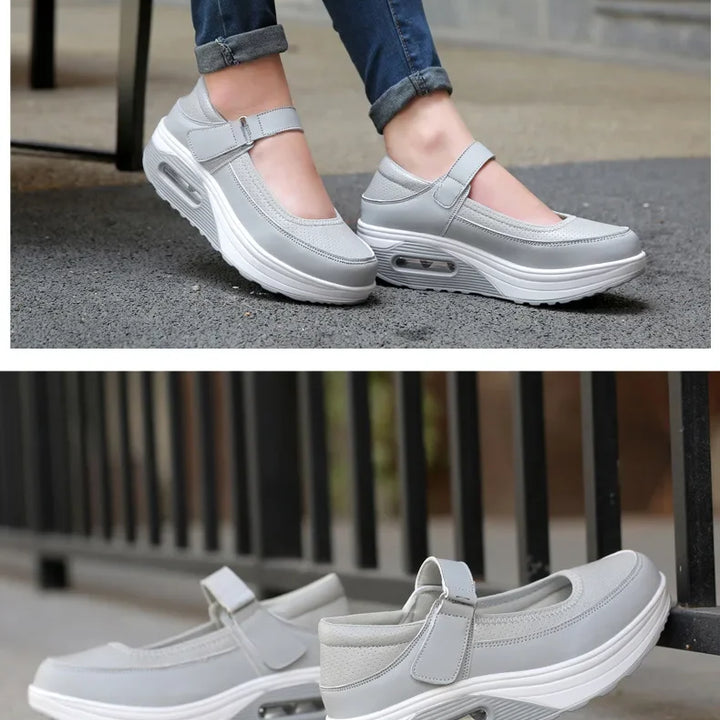 Women Fashion Vulcanized Sneakers Platform Solid Color Ladies Shoes Casual Breathable Wedges  Swing Shoes Ladies Walking Sneaker