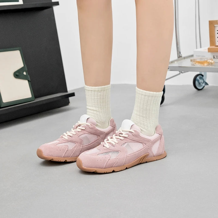 Women Sneakers Spring Summer Wear New Genuine Leather Retro Fashion Casual Flats Women Lace-up German Training Shoes Women