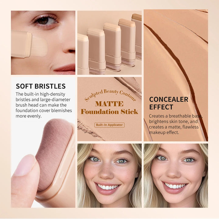 Stick Foundation Balm Serum Boosted Skin Tint Foundation Stick Smooth Plumper Hight Coverage Travel Bronze Foundation Stick Make