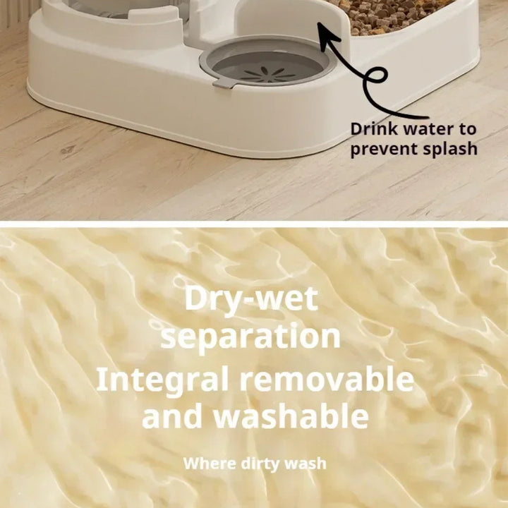 Automatic Pet Feeder and Water Dispenser 2in1 Raised Food Bowl with Water Fountain for Cat Dog Large Capacity Pet Accessories