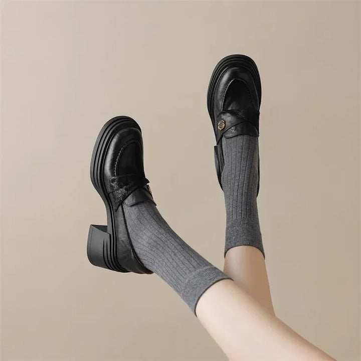 Women's Dress Shoes Fashion Retro Spring Autumn Women Mary Jane Shoes Causal Versatile Lolita Ladies High Heels Leather Shoes