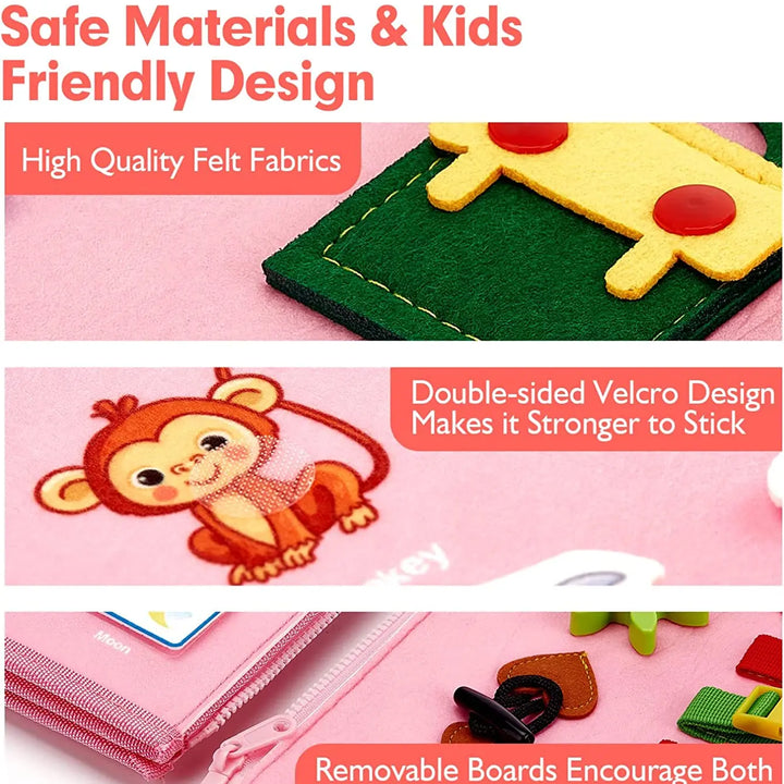 Montessori Toys Busy Board Sensory Activity Developing Board for Motor Skills,Learning Board for Toddlers  Christmas Gift