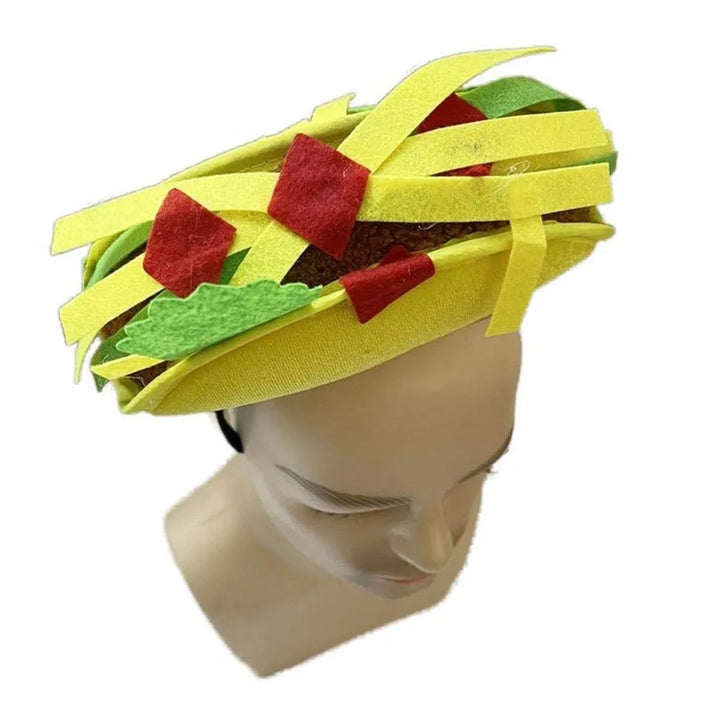 New Year Halloween French Fries Hat Cloth Personalized Taco Hair Hoop Yellow Head Accessories Creative Pizza Hat Headwear