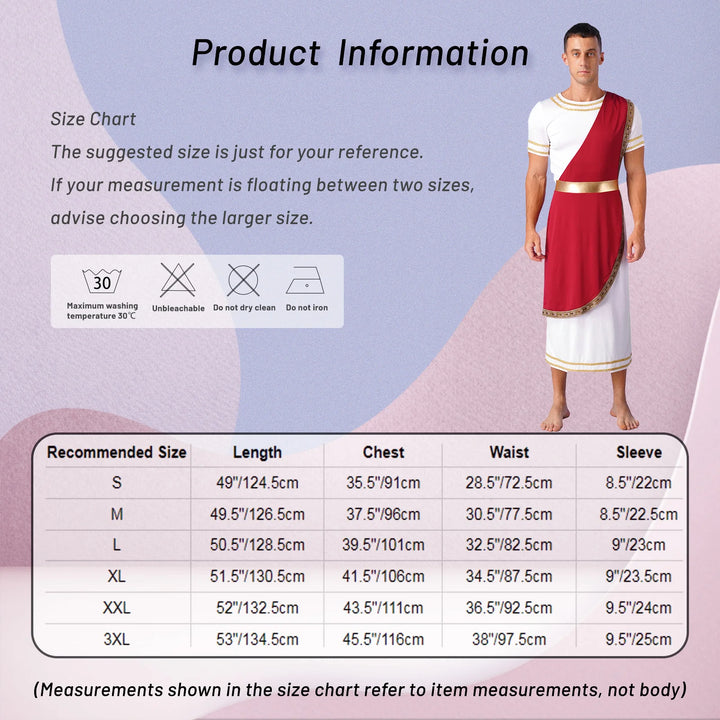 Halloween Men Ancient Greek Roman Toga Adults Retro Gold Cosplay Costume Long Robe Carnival Theme Party Fancy Dress Outfits