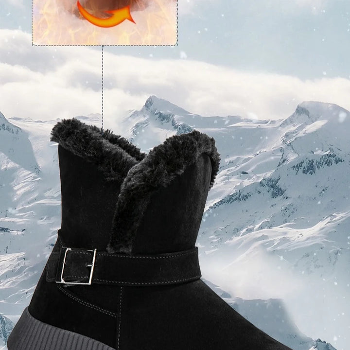 New Fashionable Bow Round Toe Elegant Snow Boots Winter Flat Wear-resistant Soft Students Plus Velvet Warm Women's Shoes