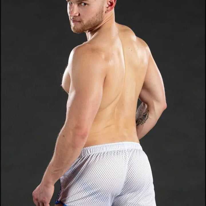 Men Shorts Sport Cool Running Shorts Quick Dry Grid summer Workout Short Pants Breathable Men Fashion Training Swim Beach Shorts