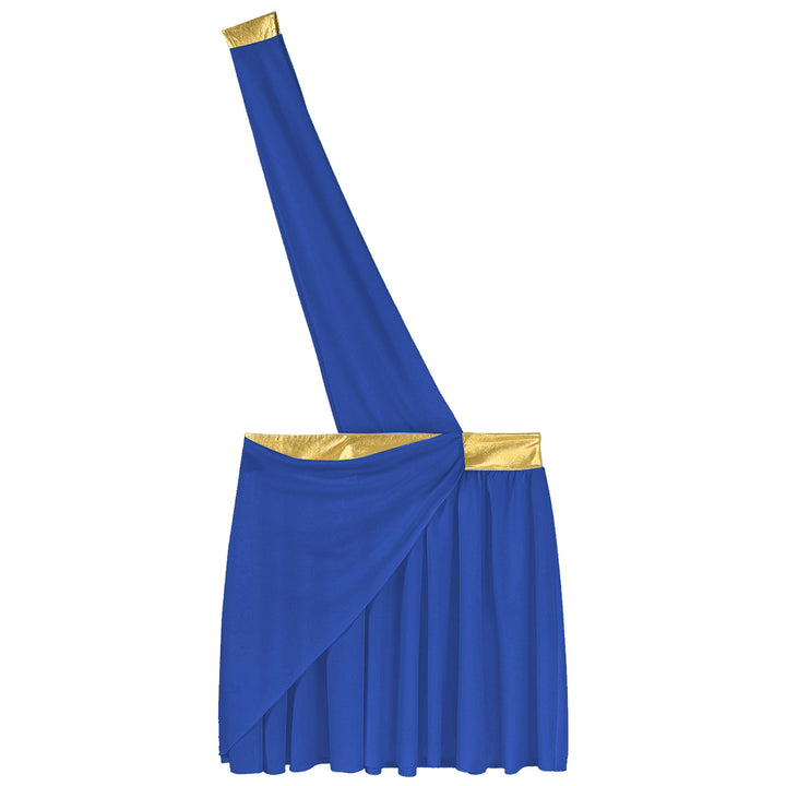 Halloween Ancient Greek Warrior Cosplay Costume Mens One Shoulder Strap Contrast Color Ruffle Skirt Carnival Theme Party Wear