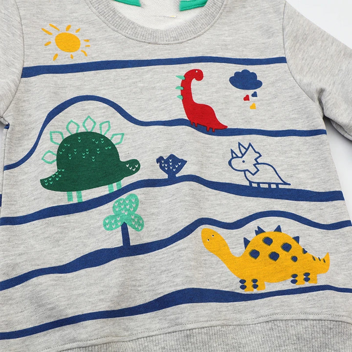Little Maven Top Clothes for Children Kids Clothes Boys Children's Clothing Hoodies Cartoon Dinosaurs Sweatshirts Cotton Autumn