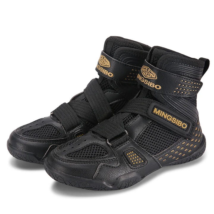 High-top  Boxing Shoes Designed For Children wrestling Shoes Breathable and Comfortable Children's Fight Boots30-38