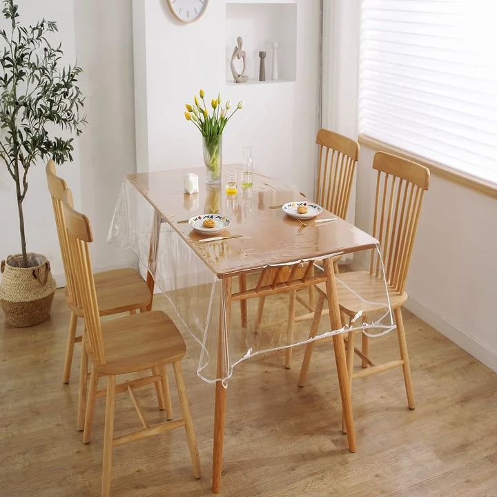 Desktop PVC Transparent Tablecloth Waterproof And Oil Proof Table Cloth Square Rectangular Coffee Table Table Cloth 1.4 2.2 3M