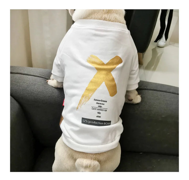 Pet Clothes  Dog Clothes Parent-child Wear Spring and Autumn Korean Version Printing Pure Cotton Two Colors Seven Sizes