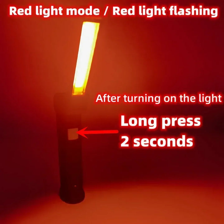 COB LED Work Light Dimmable USB Rechargeable LED Flashlight Inspection Lamp With Magnetic Hook Power Bank 18650 Battery Torch