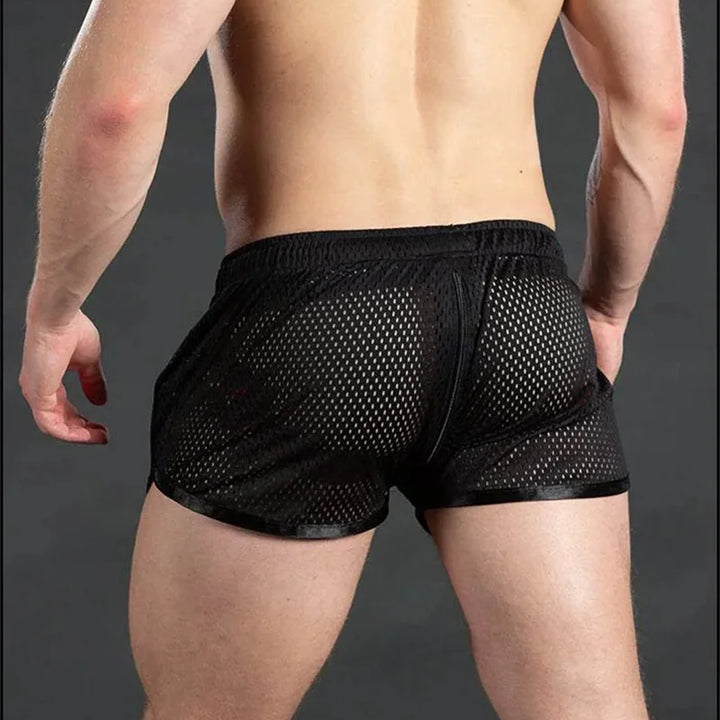 Men Shorts Sport Cool Running Shorts Quick Dry Grid summer Workout Short Pants Breathable Men Fashion Training Swim Beach Shorts