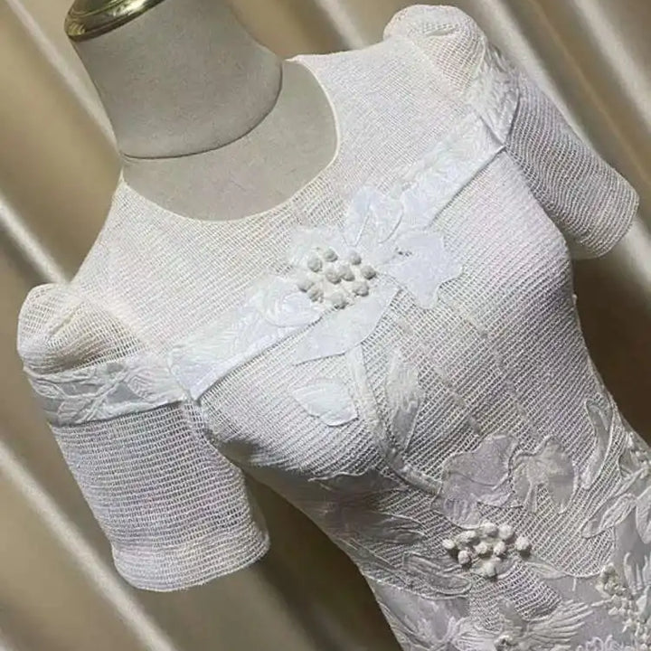 Elegant Long Dress Fairy Style Embroidered Flower Waist O Neck Short Sleeve Fashion Women Dress