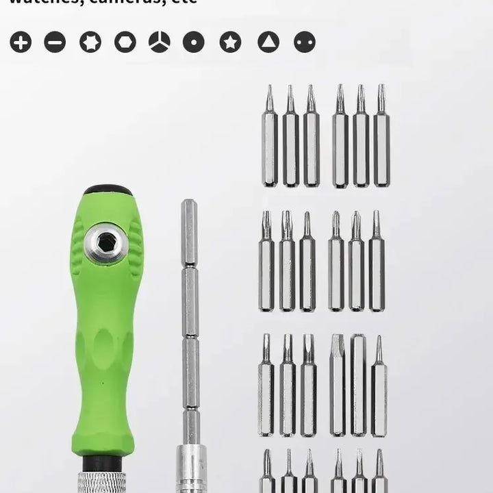 Mini 32-in-1 Precision Screwdriver Set Magnetic Phillips Bits Multifunctional Hand Repair Tool Kit for Phone Watch Glasses PC