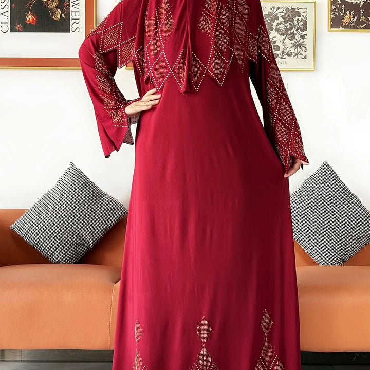Two Piece Set Hijab Prayer Clothes Muslim Abaya Set Women Prayer Garment Dress Hijab Long Khimar Long Dress Sets Islamic Ramadan